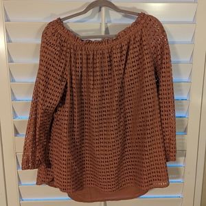 Jones NY Rust Ruched Top - XL
